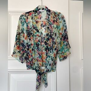 Calvin Klein Summer/Lightweight Cardigan Small-Watercolor